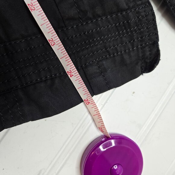 White House Black Market Light Jacket Women's 14 Black Ruffle Collar 3/4 Sleeve - Picture 7 of 8